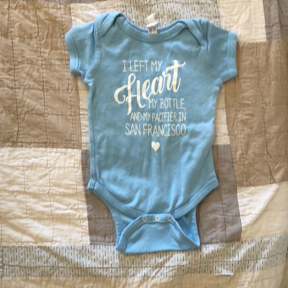 San Francisco baby blue onesie